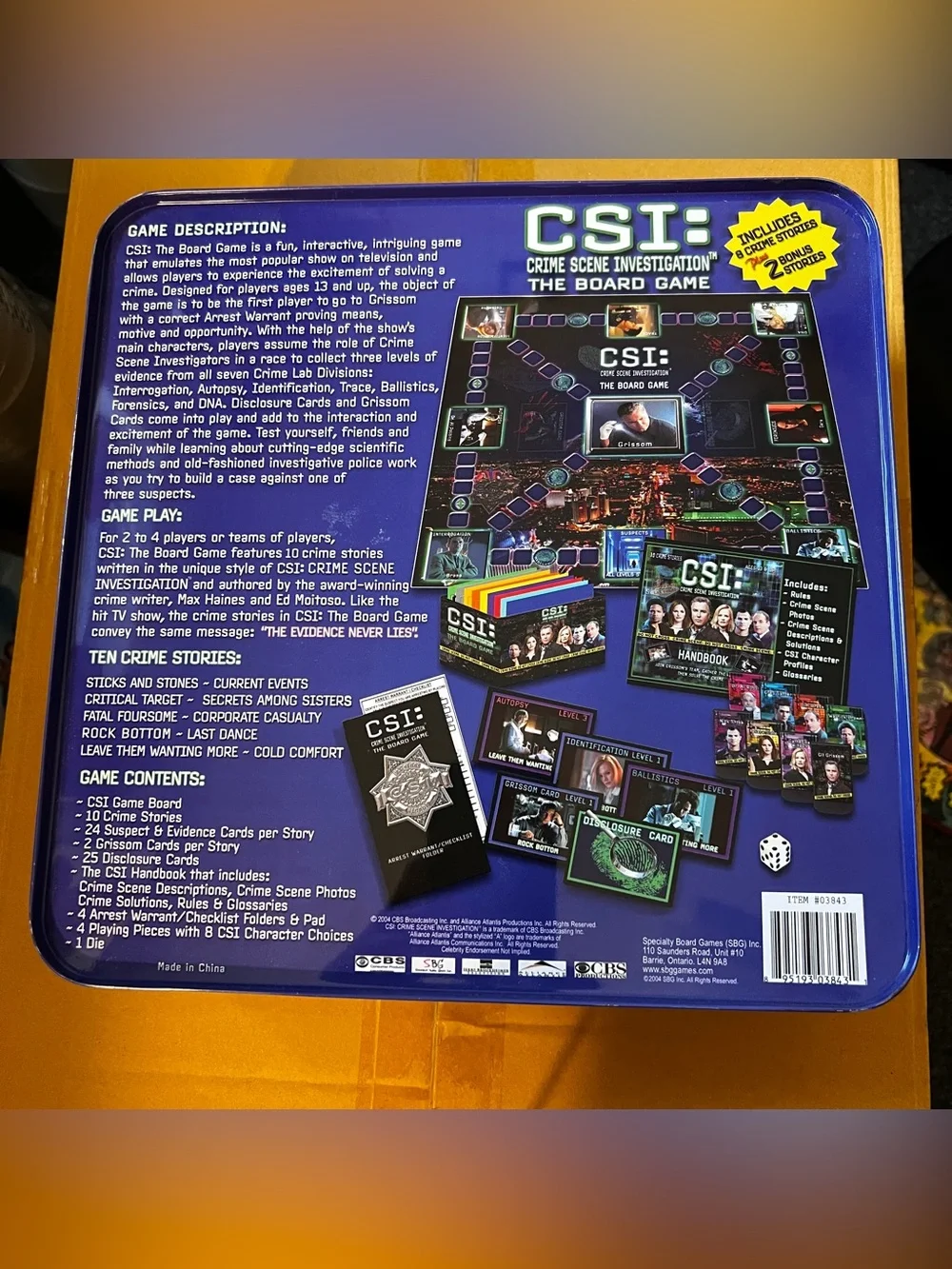 CSI: Crime Scene Investigation The Board Game 2004 Complete Tin Case